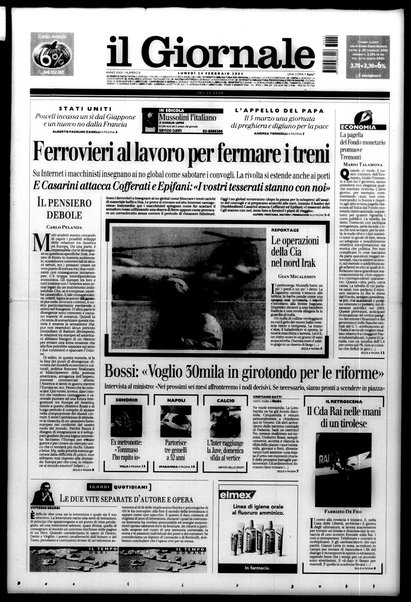 Il giornale del lunedi